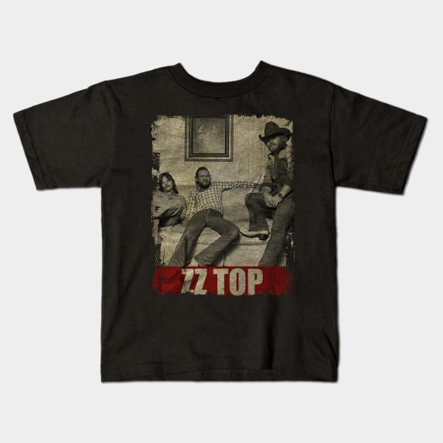 TEXTURE ART-ZZ Top - RETRO STYLE Kids T-Shirt by ZiziVintage